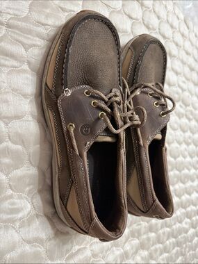 Dunham Men's Two-Tone Brown Leather Boat Shoes